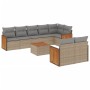 9-teiliges Gartensofa-Set mit beigen synthetischen Rattankissen von , Gartensets - Ref: Foro24-3227837, Preis: 681,65 €, Raba...