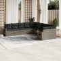 10-teiliges Gartensofa-Set mit grauen synthetischen Rattankissen von , Gartensets - Ref: Foro24-3220709, Preis: 655,59 €, Rab...