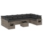 11-piece garden sofa set and gray synthetic rattan cushions by , Garden sets - Ref: Foro24-3220679, Price: 715,29 €, Discount: %