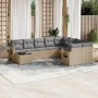 Gartensofa-Set mit beigen Kissen, 10-teilig, synthetisches Rattan von , Gartensets - Ref: Foro24-3220658, Preis: 658,53 €, Ra...