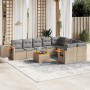 Gartensofa-Set mit beigen Kissen, 10-teilig, synthetisches Rattan von , Gartensets - Ref: Foro24-3227151, Preis: 665,11 €, Ra...