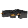 Garden sofa set 10 pieces with black synthetic rattan cushions by , Garden sets - Ref: Foro24-3227147, Price: 605,29 €, Disco...