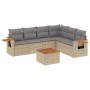 7-teiliges Gartensofa-Set und beigefarbene synthetische Rattankissen von , Gartensets - Ref: Foro24-3226850, Preis: 498,40 €,...