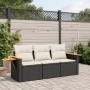 Garden sofa set with cushions 3 pieces black synthetic rattan by , Garden sets - Ref: Foro24-3226595, Price: 230,36 €, Discou...