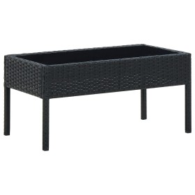 Mesa de jardín ratán sintético negro 75x40x37 cm de vidaXL, Mesas de jardín - Ref: Foro24-45904, Precio: 74,99 €, Descuento: %