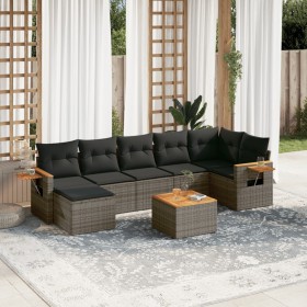 Set de sofás de jardín 8 pzas y cojines ratán sintético gris de , Conjuntos de jardín - Ref: Foro24-3227040, Precio: 511,87 €...