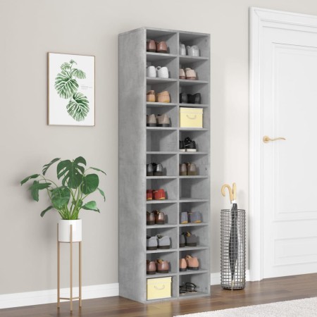 Mueble zapatero de contrachapada gris hormigón 80x35,5x180 cm de vidaXL, Zapateros y organizadores de calzado - Ref: Foro24-8...