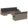 11-piece garden sofa set and gray synthetic rattan cushions by , Garden sets - Ref: Foro24-3228076, Price: 622,52 €, Discount: %