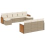 Gartensofa-Set mit beigen Kissen, 10-teilig, synthetisches Rattan von , Gartensets - Ref: Foro24-3228095, Preis: 742,78 €, Ra...