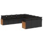 11-teiliges Gartensofa-Set und schwarze synthetische Rattankissen von , Gartensets - Ref: Foro24-3228106, Preis: 682,51 €, Ra...