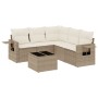 Gartensofa-Set mit Kissen, 6-teilig, beiges synthetisches Rattan von , Gartensets - Ref: Foro24-3252495, Preis: 538,43 €, Rab...