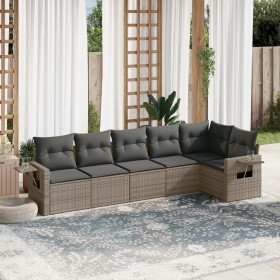 6-piece garden furniture set and gray synthetic rattan cushions by , Garden sets - Ref: Foro24-3252527, Price: 456,39 €, Disc...