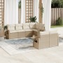 7-teiliges Gartensofa-Set und beigefarbene synthetische Rattankissen von , Gartensets - Ref: Foro24-3252745, Preis: 699,73 €,...