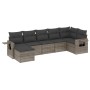 7-piece garden sofa set with gray PE rattan cushions by , Garden sets - Ref: Foro24-3252817, Price: 494,39 €, Discount: %