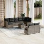 10-piece garden sofa set with gray synthetic rattan cushions by , Garden sets - Ref: Foro24-3252967, Price: 678,87 €, Discoun...