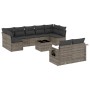 Set de sofás de jardín 10 pzas con cojines ratán sintético gris de , Conjuntos de jardín - Ref: Foro24-3252967, Precio: 708,3...