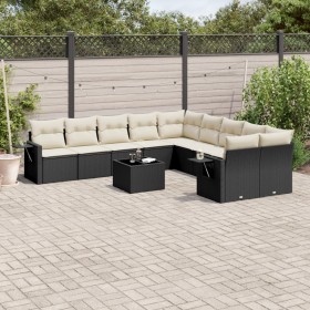 11-teiliges Gartensofa-Set und schwarze synthetische Rattankissen von , Gartensets - Ref: Foro24-3253053, Preis: 662,69 €, Ra...