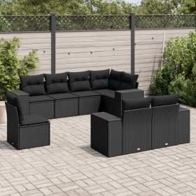 8-piece garden sofa set and black synthetic rattan cushions by , Garden sets - Ref: Foro24-3222834, Price: 665,12 €, Discount: %