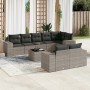 Set de muebles de jardín 9 pzas y cojines ratán sintético gris de , Conjuntos de jardín - Ref: Foro24-3222829, Precio: 685,97...