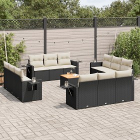 Gartensofa- und Kissenset 13-teilig aus schwarzem synthetischem Rattan von , Modulare Sofas für den Außenbereich - Ref: Foro2...