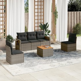 6-piece garden furniture set and gray synthetic rattan cushions by , Modular outdoor sofas - Ref: Foro24-3224506, Price: 363,...