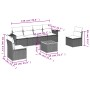 7-teiliges Gartensofa-Set und beigefarbene synthetische Rattankissen von , Modulare Sofas für den Außenbereich - Ref: Foro24-...