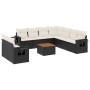 Gartensofa-Set 10-teilig mit schwarzen synthetischen Rattankissen von , Modulare Sofas für den Außenbereich - Ref: Foro24-322...