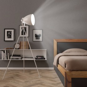 White metal tripod floor lamp E27 by vidaXL, Lamps - Ref: Foro24-51025, Price: 47,99 €, Discount: %