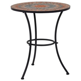 Mesa bistró de mosaico cerámica naranja/gris 60 cm de vidaXL, Mesas de jardín - Ref: Foro24-46717, Precio: 92,01 €, Descuento: %