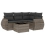 Gartensofa-Set mit Kissen, 5-teilig, graues synthetisches Rattan von , Gartensets - Ref: Foro24-3221319, Preis: 394,70 €, Rab...