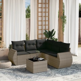 6-teiliges Gartenmöbel-Set und graue synthetische Rattankissen von , Gartensets - Ref: Foro24-3221359, Preis: 427,99 €, Rabat...