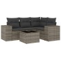 Gartensofa-Set mit Kissen, 5-teilig, graues synthetisches Rattan von , Modulare Sofas für den Außenbereich - Ref: Foro24-3222...