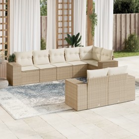 Gartensofa-Set mit beigen Kissen 8 Stück PE-Rattan von , Gartensets - Ref: Foro24-3222817, Preis: 706,43 €, Rabatt: %