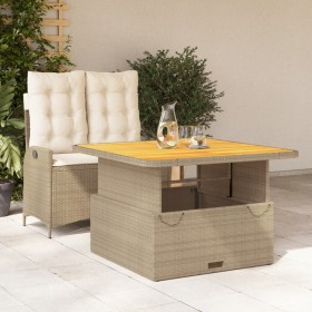 2-teilige Garten-Essgruppe mit beigen Kissen aus synthetischem Rattan von , Gartensets - Ref: Foro24-3277475, Preis: 381,99 €...