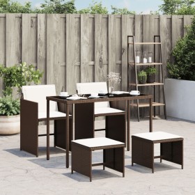 5-piece garden dining set and brown synthetic rattan cushions by , Garden sets - Ref: Foro24-365082, Price: 191,99 €, Discoun...