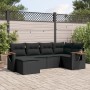 6-teilige Gartensofagarnitur und schwarze synthetische Rattankissen von , Gartensets - Ref: Foro24-3227014, Preis: 383,87 €, ...