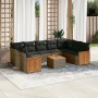 10-teiliges Gartensofa-Set mit grauen synthetischen Rattankissen von , Gartensets - Ref: Foro24-3227964, Preis: 645,97 €, Rab...