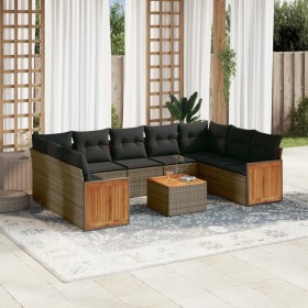 10-piece garden sofa set with gray synthetic rattan cushions by , Garden sets - Ref: Foro24-3227964, Price: 661,65 €, Discoun...