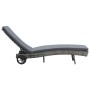 Lounger with wheels and cushion in anthracite gray synthetic rattan by vidaXL, Loungers - Ref: Foro24-47753, Price: 141,35 €,...