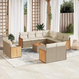 12-teiliges Gartensofa-Set und braune synthetische Rattankissen von , Gartensets - Ref: Foro24-3228186, Preis: 1,00 €, Rabatt: %