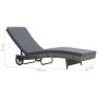 Lounger with wheels and cushion in anthracite gray synthetic rattan by vidaXL, Loungers - Ref: Foro24-47753, Price: 141,35 €,...