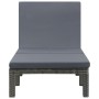 Tumbona con cojín ratán sintético gris antracita de vidaXL, Tumbonas - Ref: Foro24-47752, Precio: 135,18 €, Descuento: %