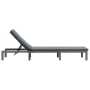 Lounger with anthracite gray synthetic rattan cushion by vidaXL, Loungers - Ref: Foro24-47752, Price: 135,18 €, Discount: %