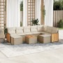 Gartensofa-Set mit beigen Kissen, 10-teilig, synthetisches Rattan von , Gartensets - Ref: Foro24-3228228, Preis: 756,40 €, Ra...