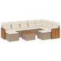 Garden sofa set with beige cushions 10 pieces synthetic rattan by , Garden sets - Ref: Foro24-3228228, Price: 756,40 €, Disco...