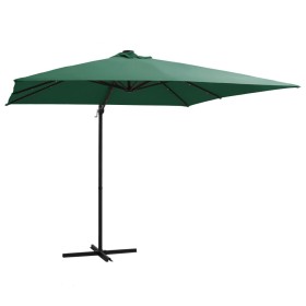 Cantilever umbrella with LED lights and green steel post 250x250 cm by vidaXL, Umbrellas - Ref: Foro24-46993, Price: 89,99 €,...