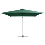 Cantilever umbrella with LED lights and green steel post 250x250 cm by vidaXL, Umbrellas - Ref: Foro24-46993, Price: 88,75 €,...