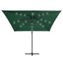 Cantilever umbrella with LED lights and green steel post 250x250 cm by vidaXL, Umbrellas - Ref: Foro24-46993, Price: 88,75 €,...