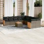 11-piece garden sofa set and gray synthetic rattan cushions by , Garden sets - Ref: Foro24-3228041, Price: 725,76 €, Discount: %