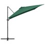 Cantilever umbrella with LED lights and green steel post 250x250 cm by vidaXL, Umbrellas - Ref: Foro24-46993, Price: 88,75 €,...